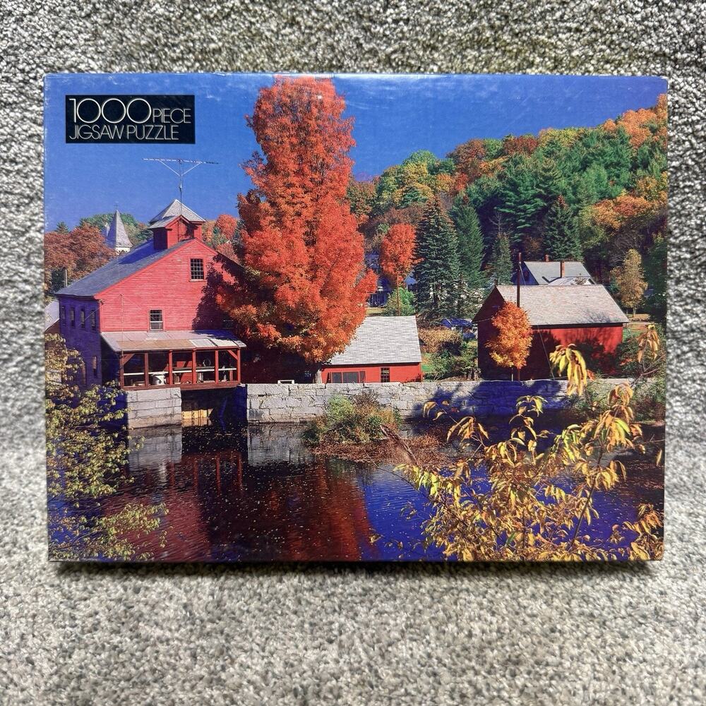 Vintage Golden 1000 Piece 21.5" x 27.5" Puzzle New Boston New Hampshire Fall